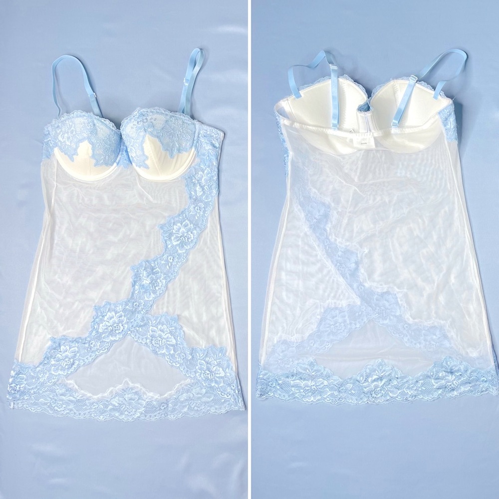 FOH White and Baby Blue Chemise